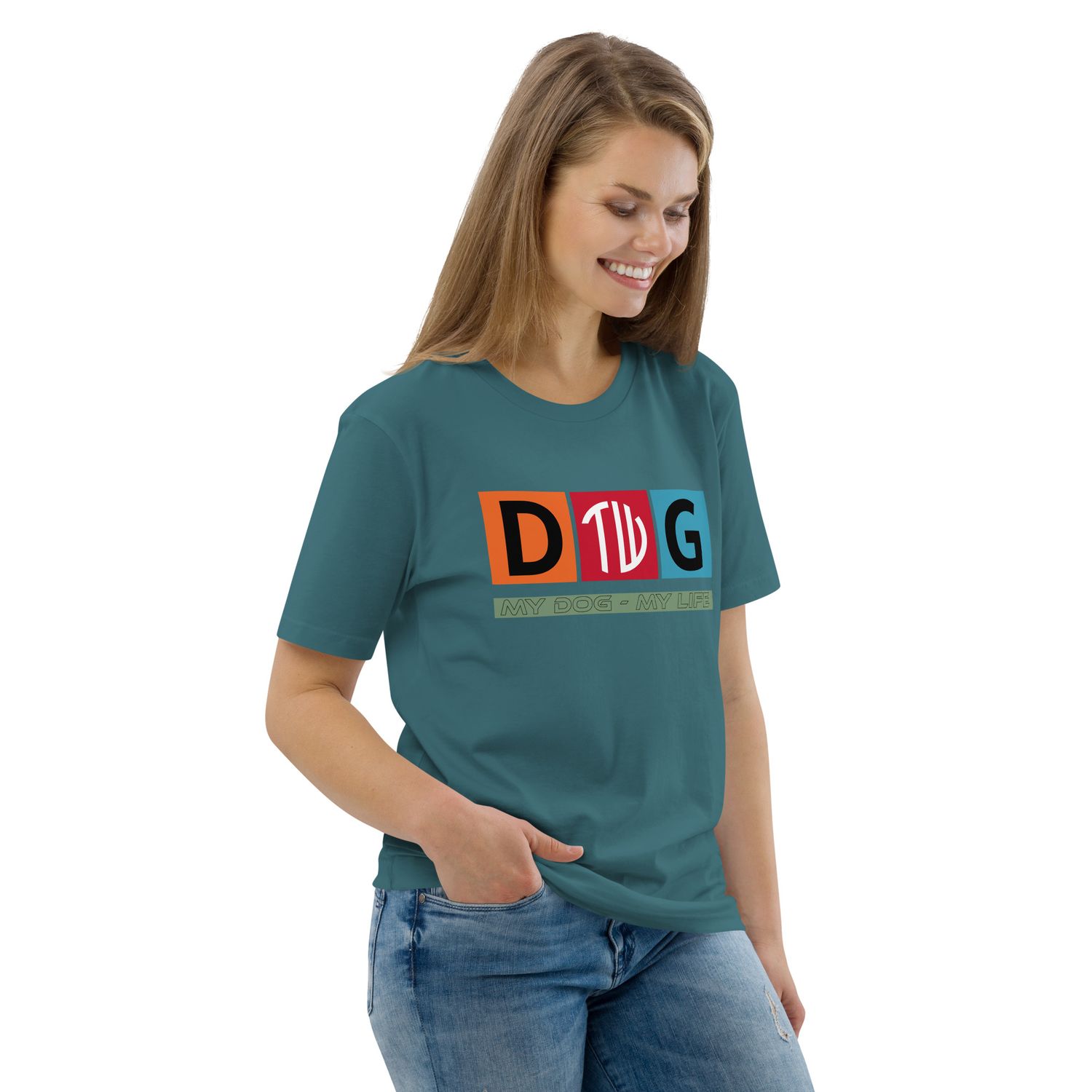 The Wuff® Crazy D.O.G. | Unisex Bio-T-Shirt mit Rippkragen