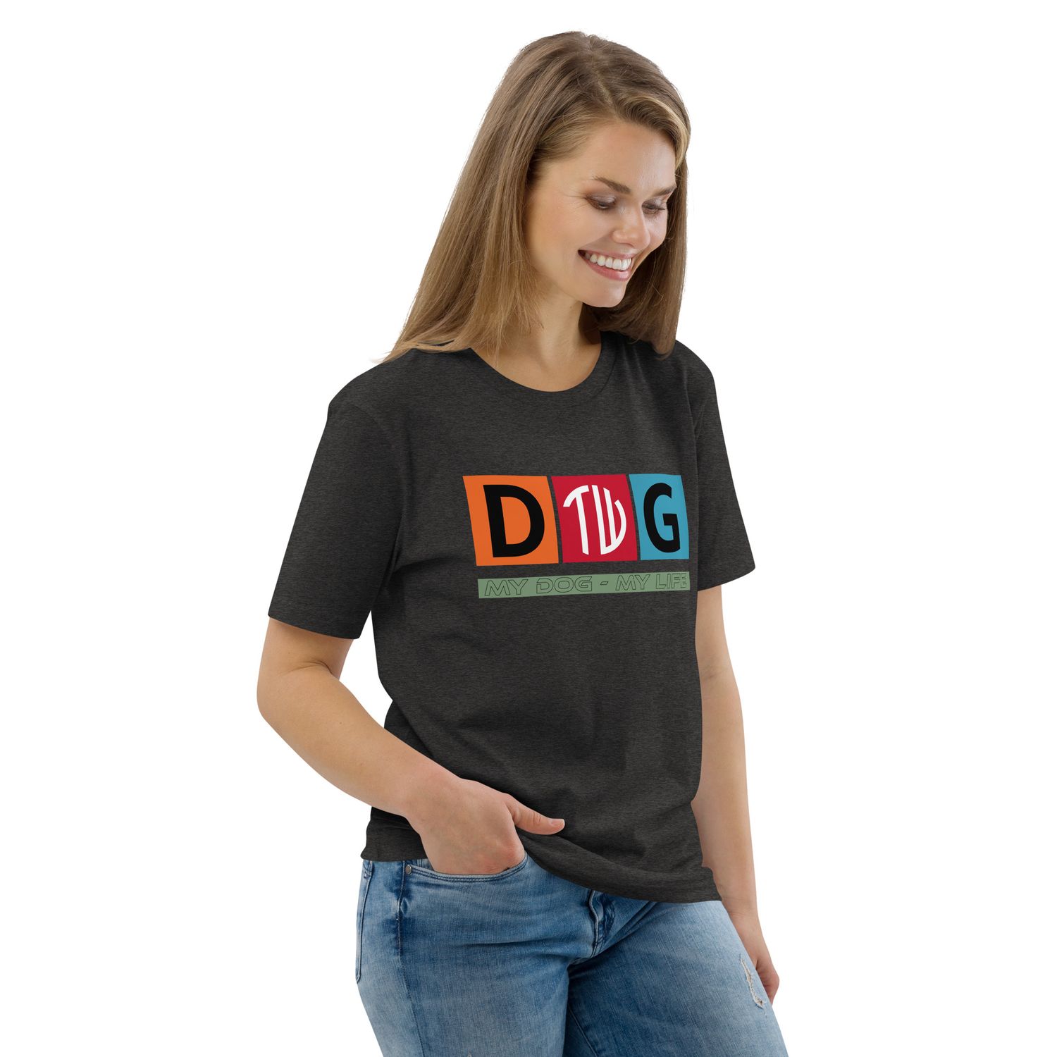 The Wuff® Crazy D.O.G. | Unisex Bio-T-Shirt mit Rippkragen