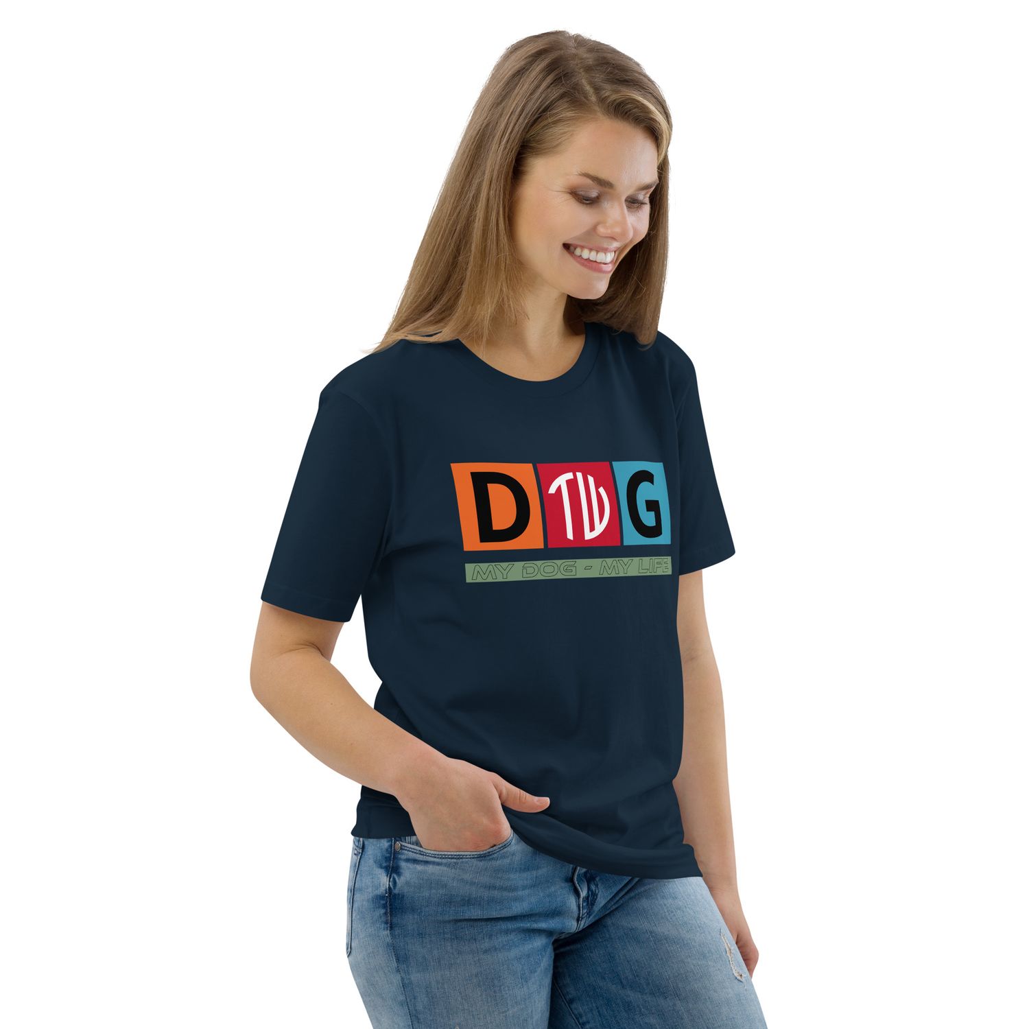 The Wuff® Crazy D.O.G. | Unisex Bio-T-Shirt mit Rippkragen