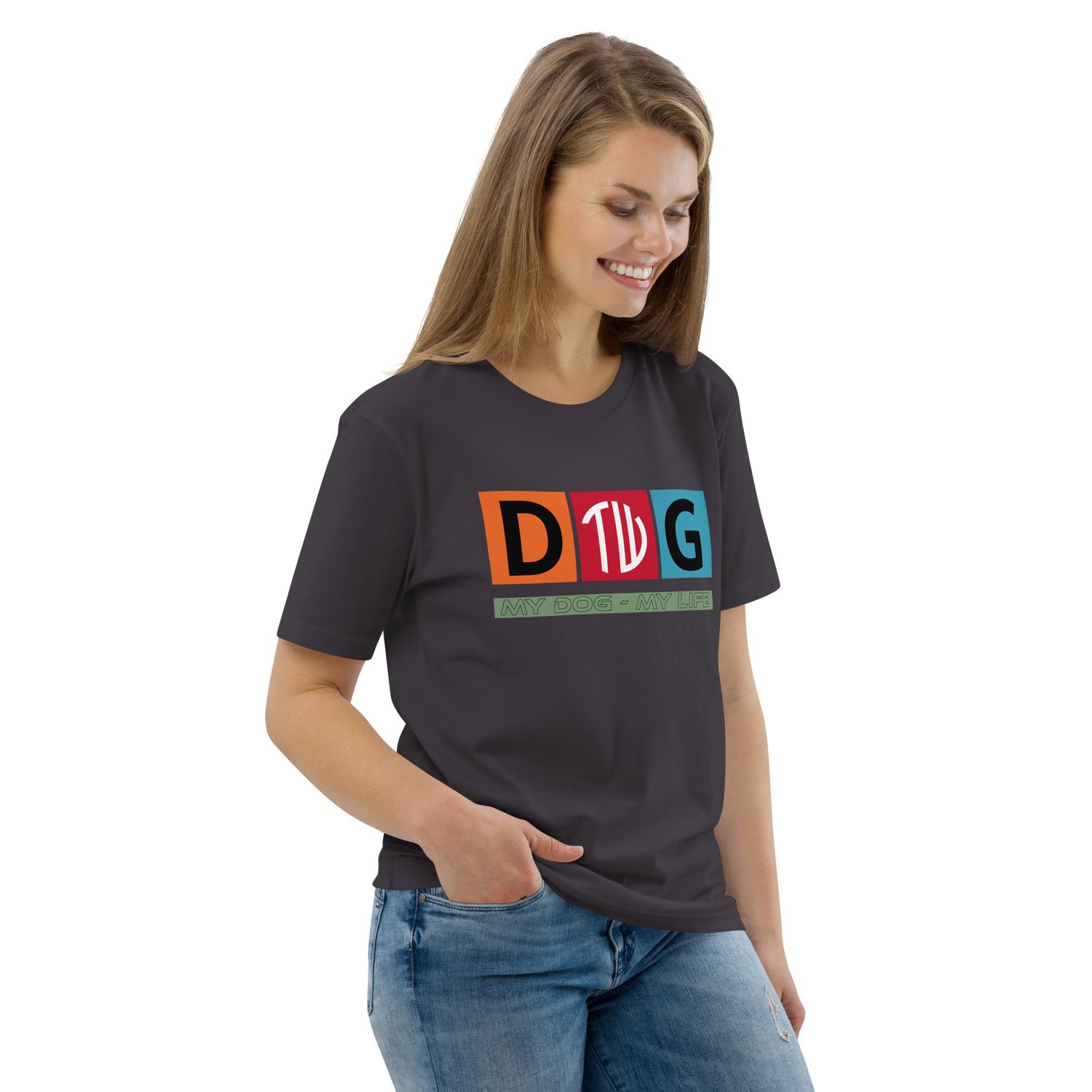 The Wuff® Crazy D.O.G. | Unisex Bio-T-Shirt mit Rippkragen