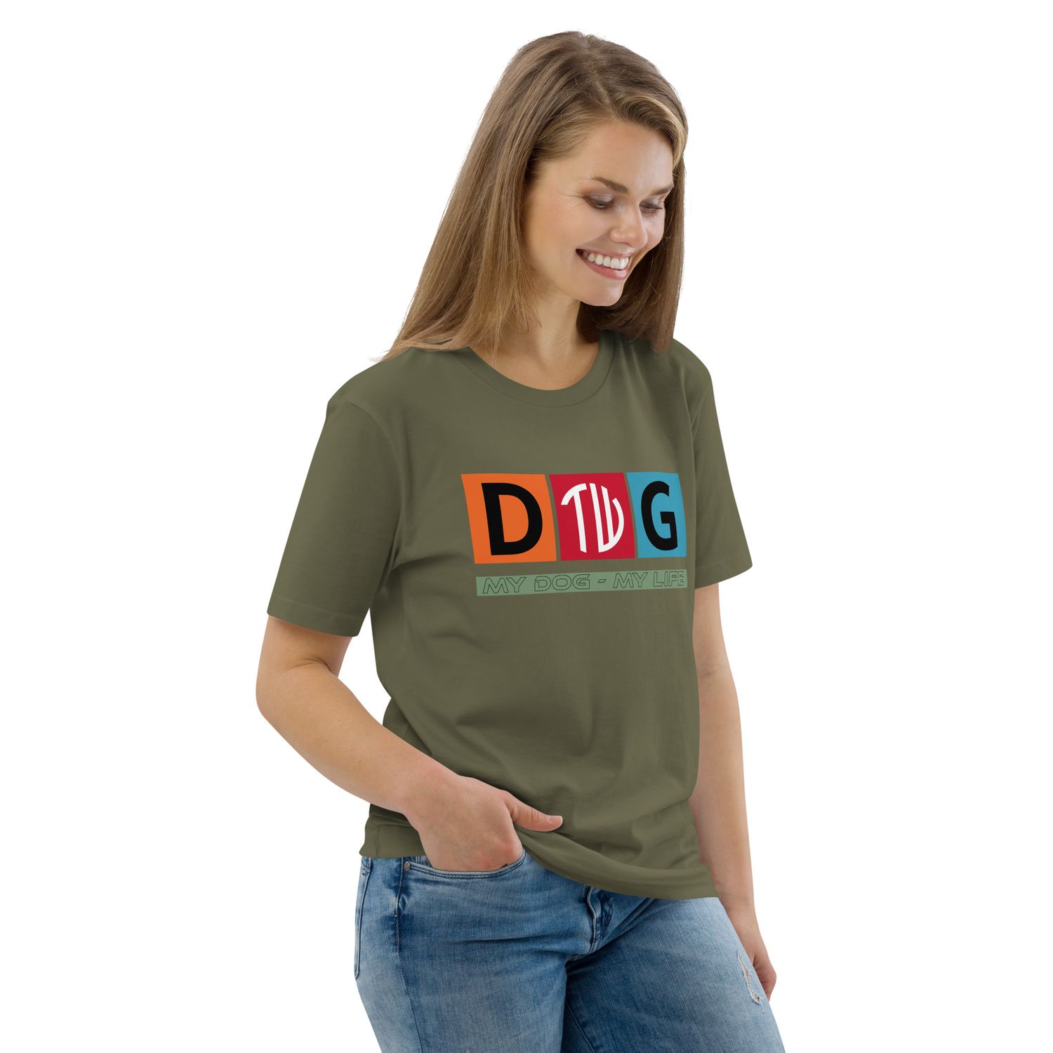 The Wuff® Crazy D.O.G. | Unisex Bio-T-Shirt mit Rippkragen