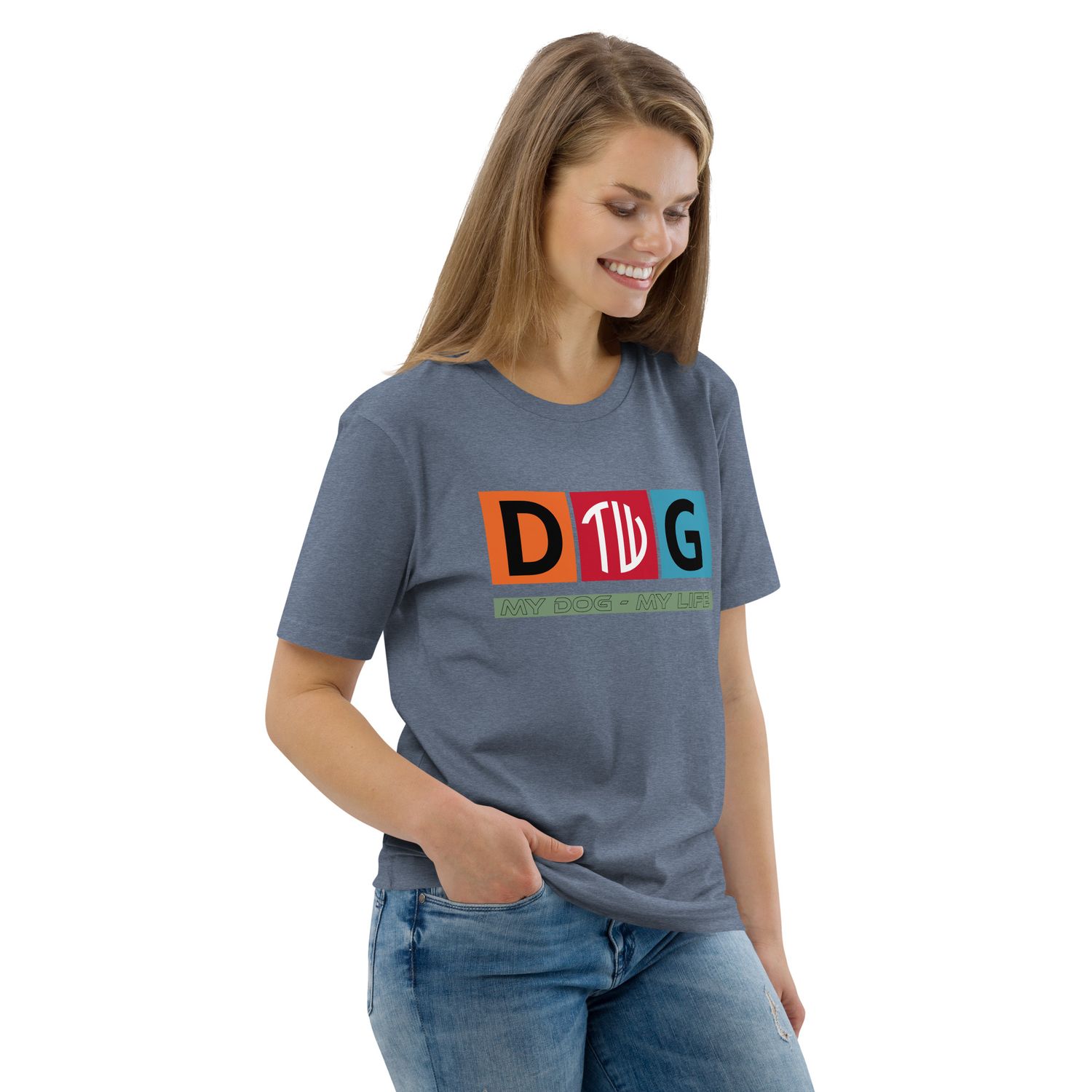 The Wuff® Crazy D.O.G. | Unisex Bio-T-Shirt mit Rippkragen