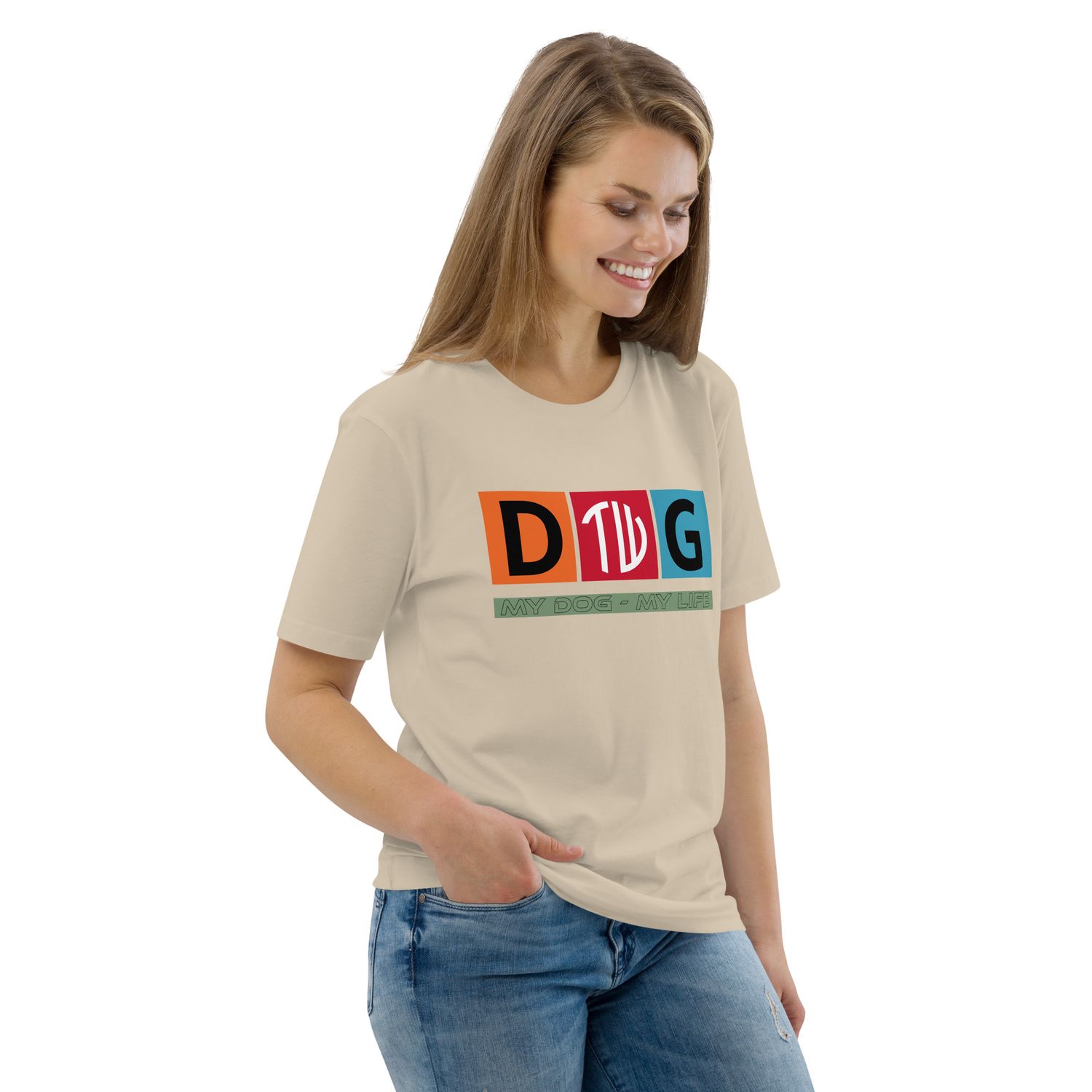 The Wuff® Crazy D.O.G. | Unisex Bio-T-Shirt mit Rippkragen