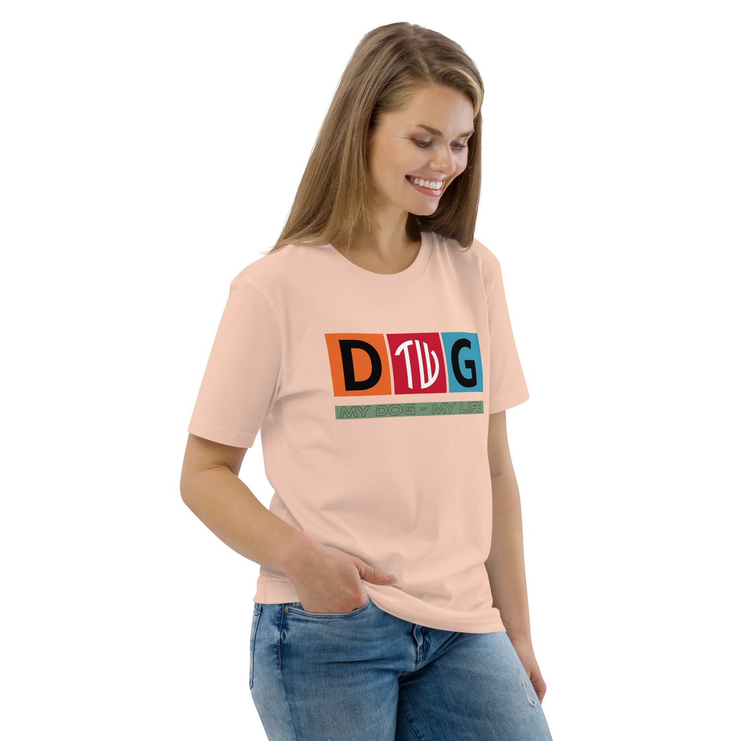 The Wuff® Crazy D.O.G. | Unisex Bio-T-Shirt mit Rippkragen
