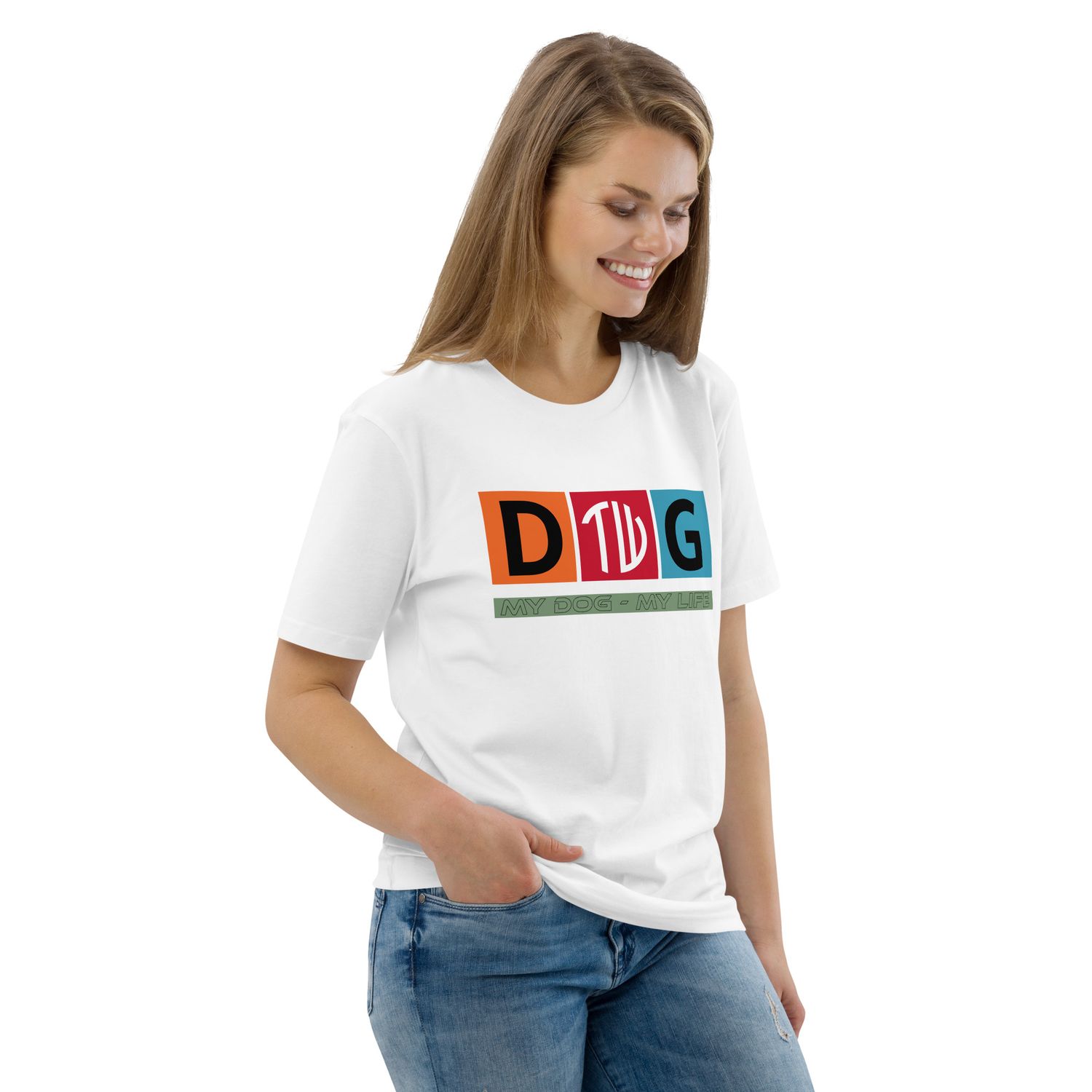 The Wuff® Crazy D.O.G. | Unisex Bio-T-Shirt mit Rippkragen