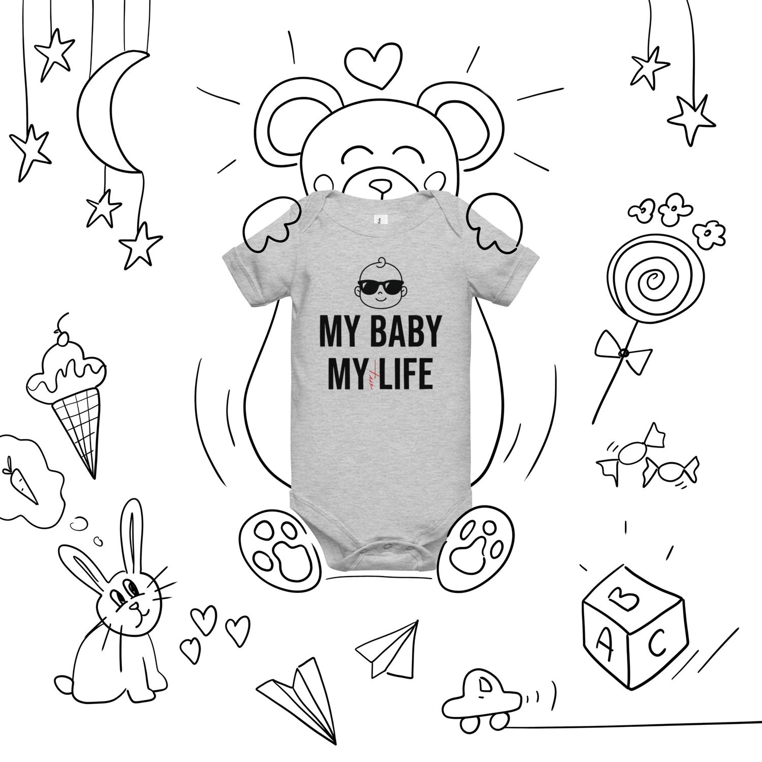 Kurzärmliger Premium Baby-Einteiler