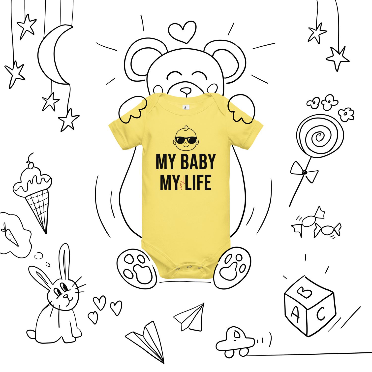 Kurzärmliger Premium Baby-Einteiler