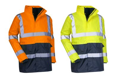 VESTE HAUTE VISIBILITE 4 EN 1 : PARKA-IMPER- BLOUSON-GILET  LMA PREVENTION