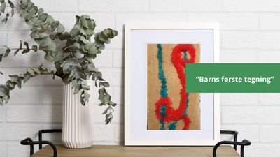 "Barns første tegning" som tufte kunst