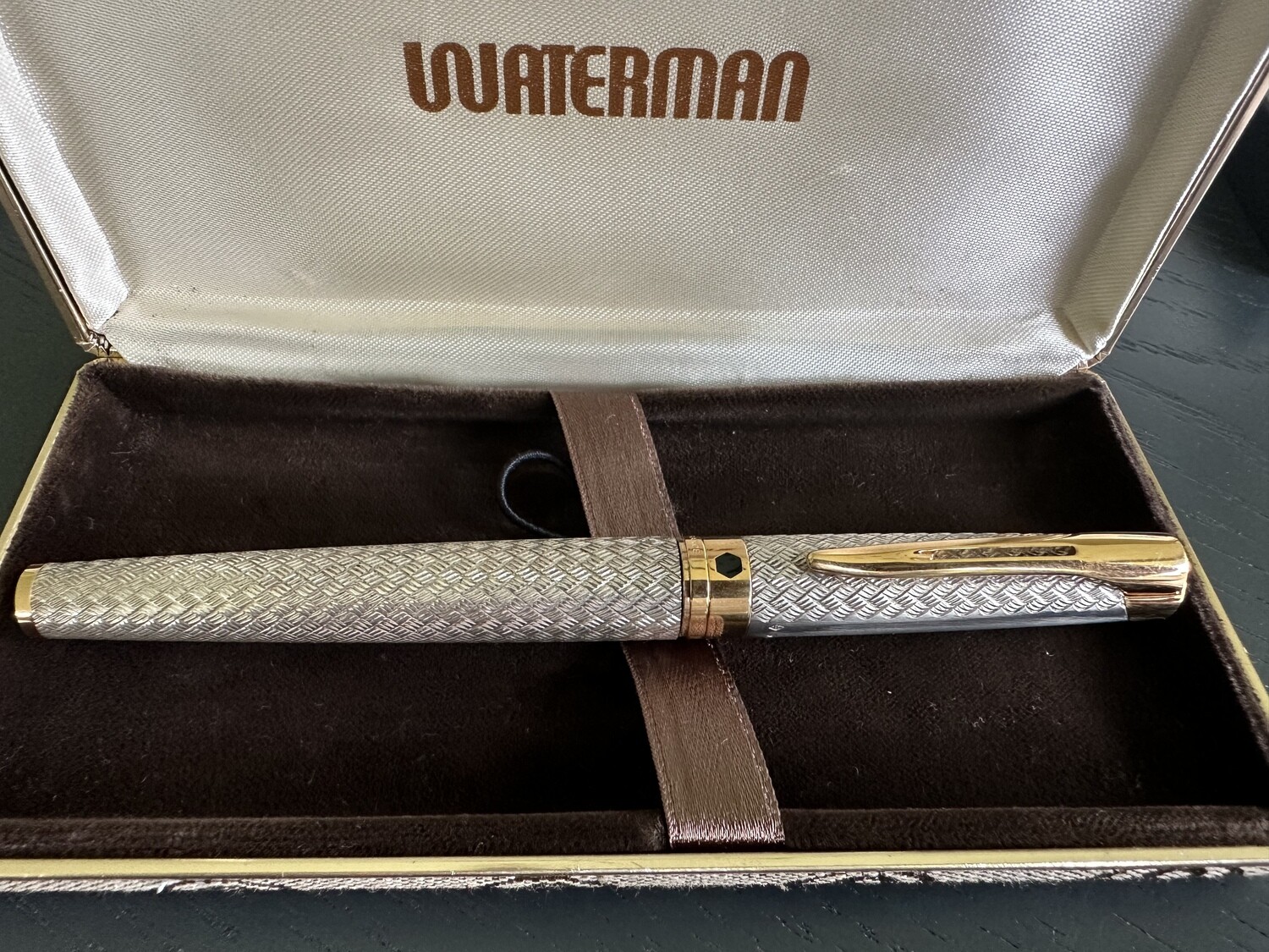 Stylo roller waterman étalon argent