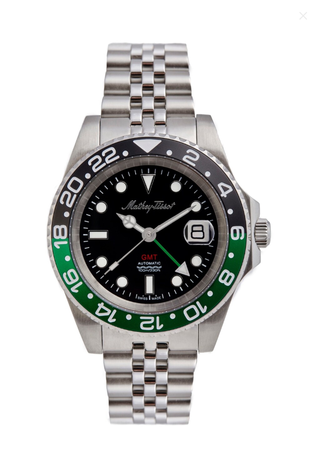 Mathey-Tissot montre GMT automatique Argentée et noir