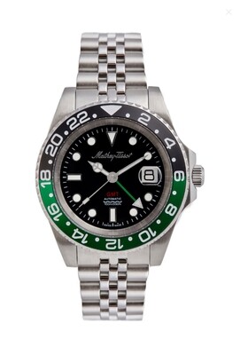 Mathey-Tissot montre GMT automatique Argentée et noir