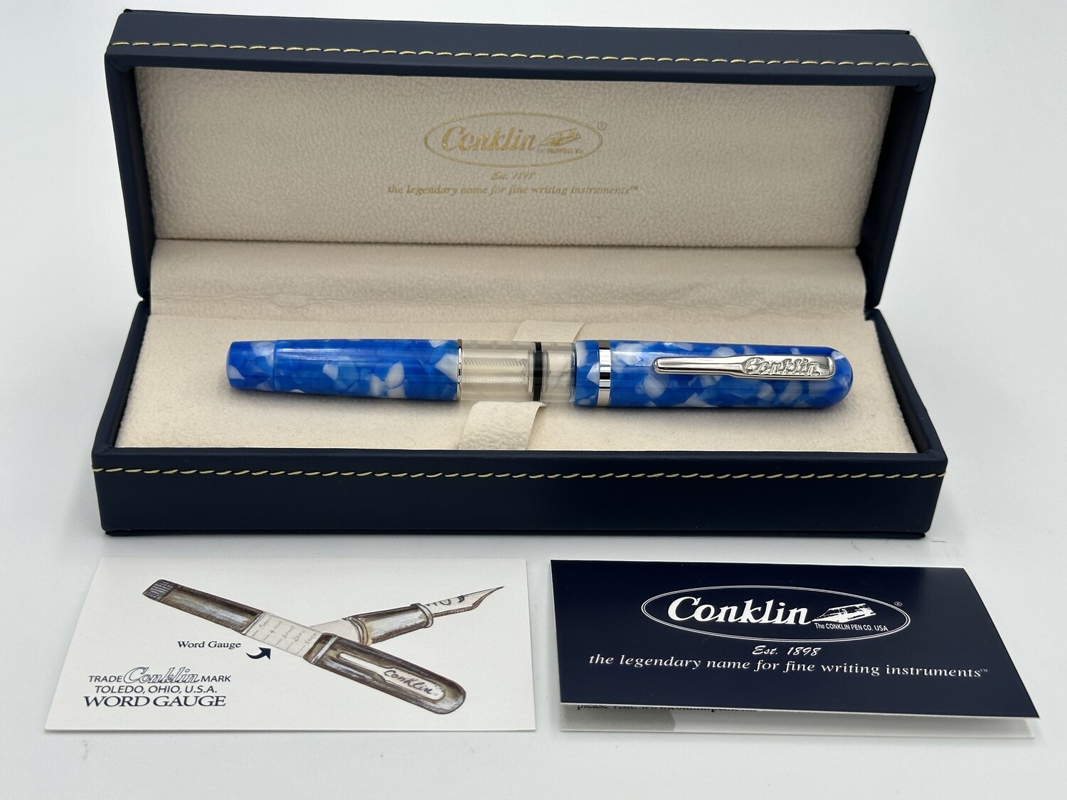 Conklin Heritage Word Gauge Blue stylo à plume