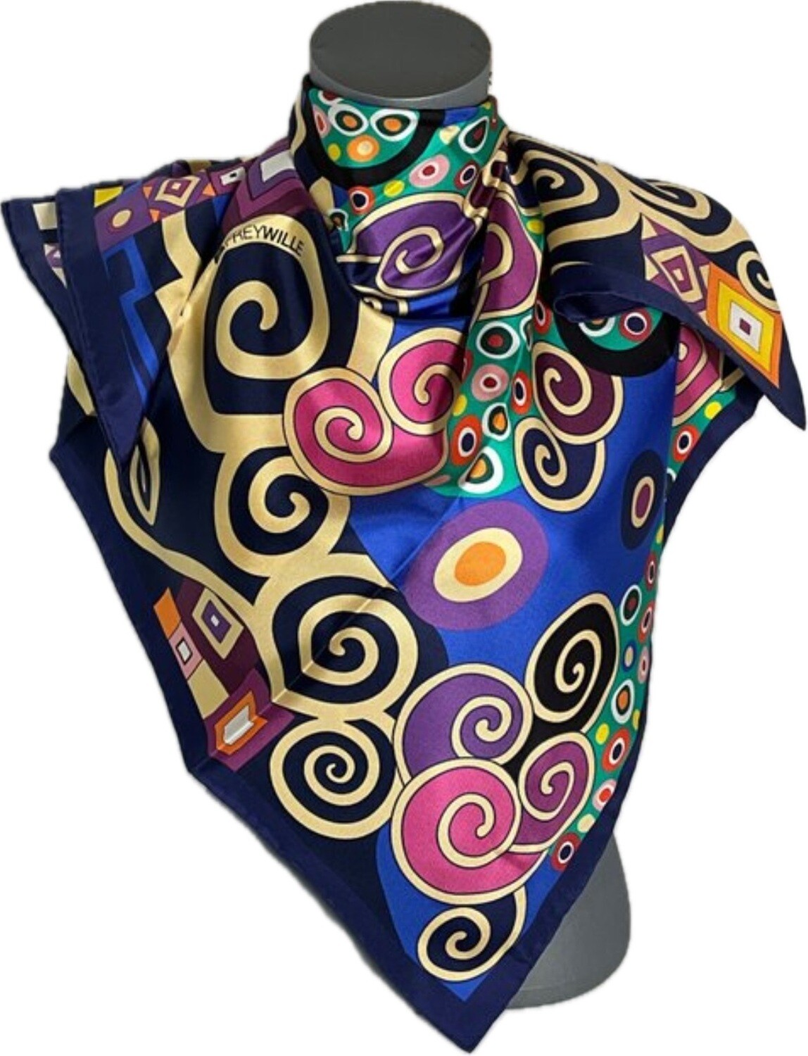 Freywille design écharpe en soie 90x90