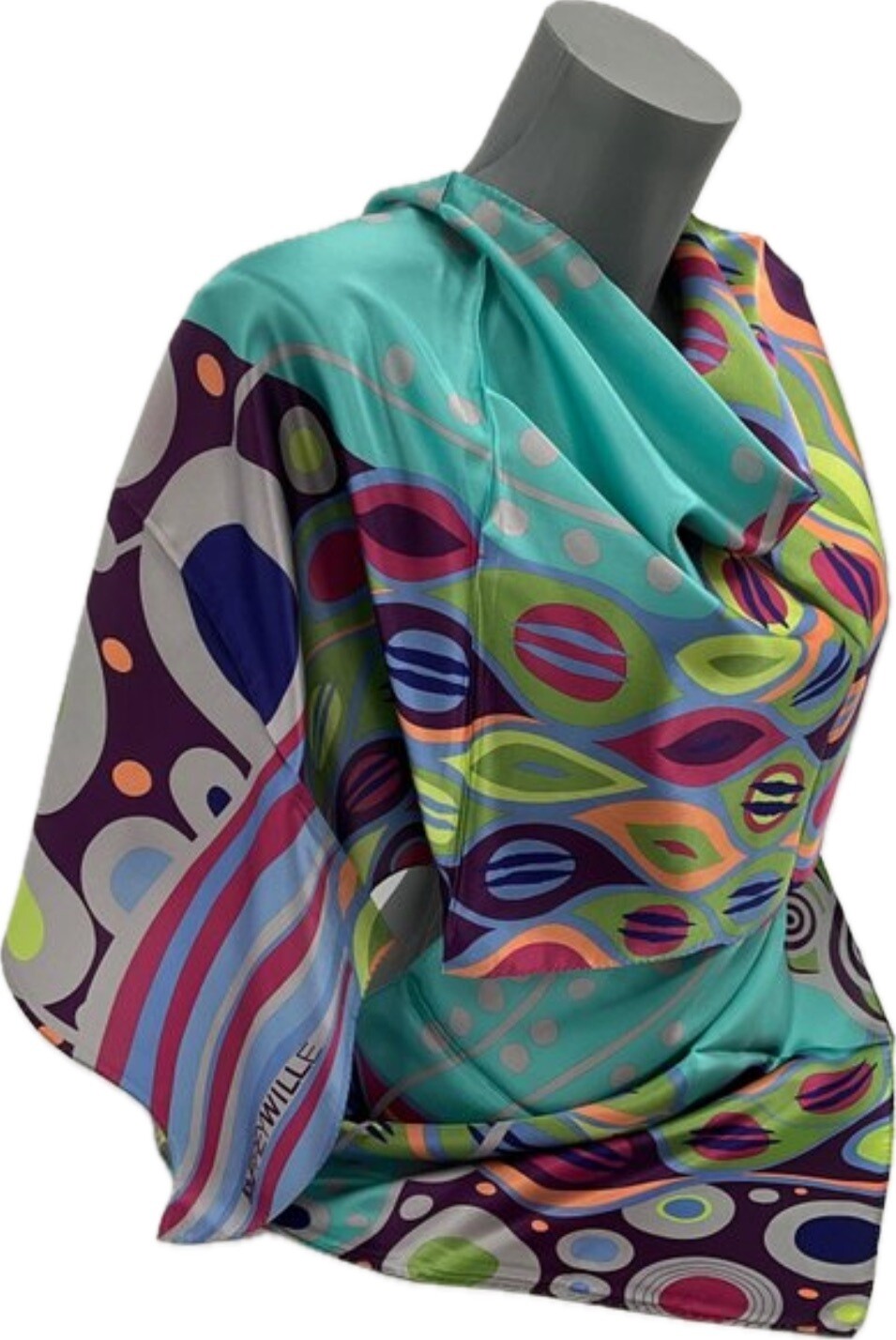 Freywille design écharpe en soie 175x42