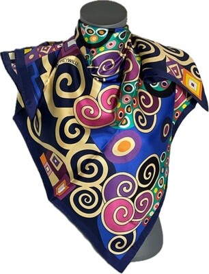 Freywille design écharpe en soie 90x90