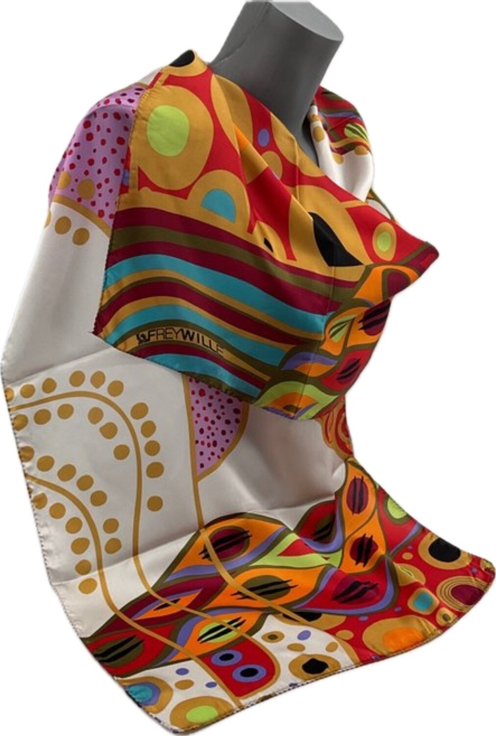 Freywille design écharpe en soie 175x42