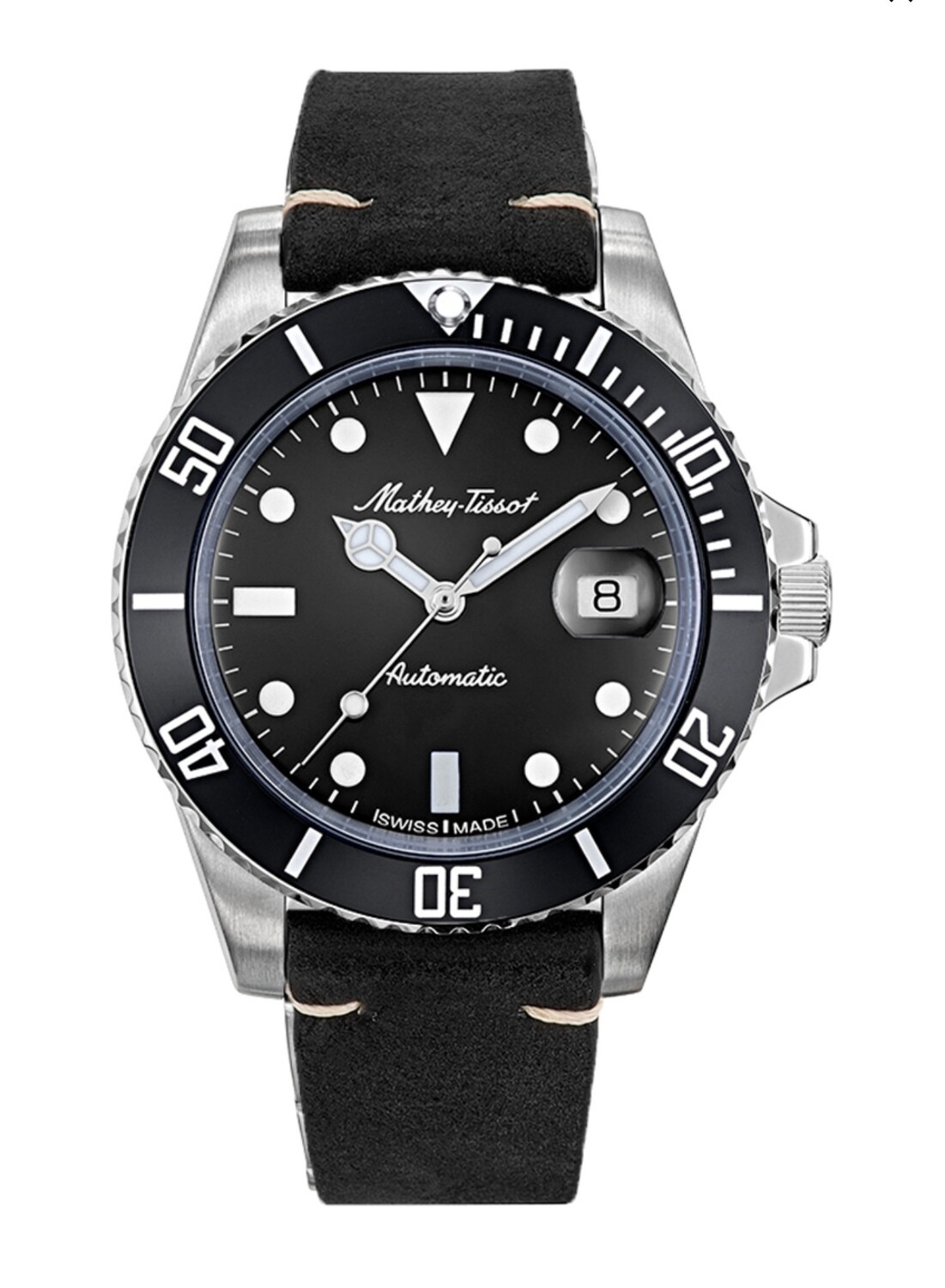 Mathey-Tissot montre Mathy vintage automatique noir et argenté
