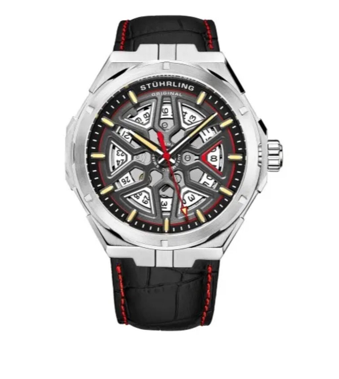 Stuhrling montre automatique homme en cuir legacy