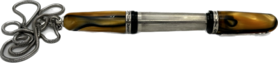 Marlen stylo plume celluloïd, argent et or 18 carats
