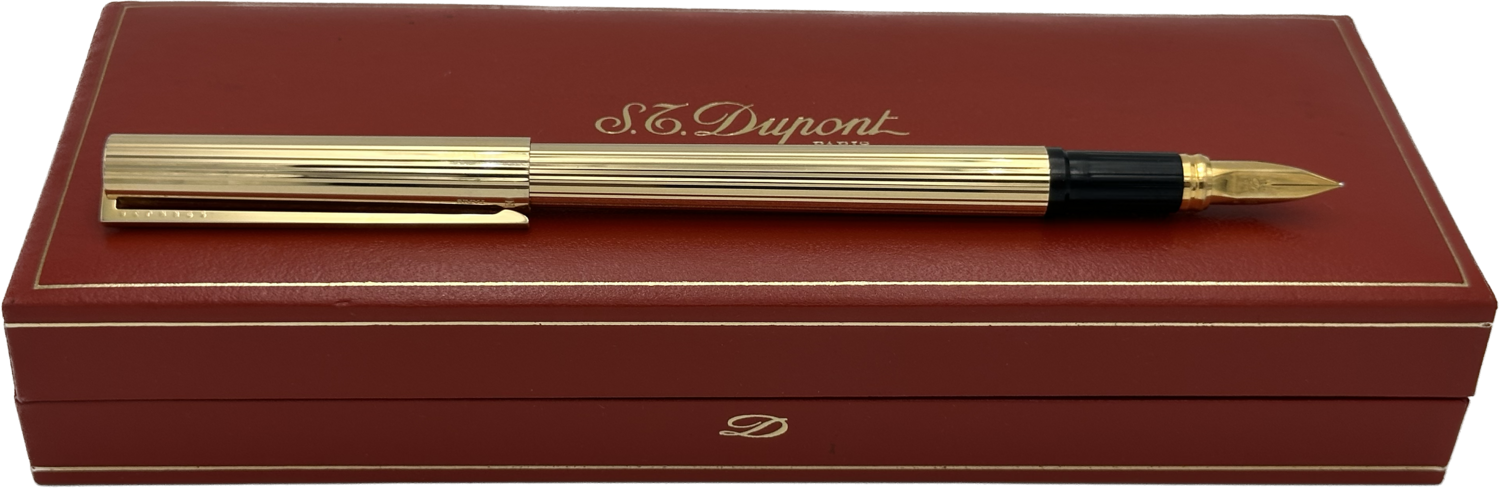 ST Dupont plaqué or stylo plume 18ct