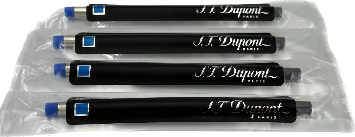 S.T. Dupont lot de 4 recharges Roller Bleu pointe moyenne