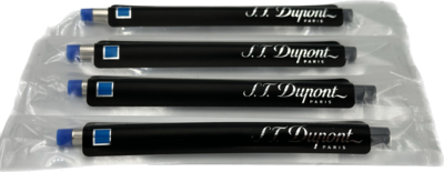 S.T. Dupont lot de 4 recharges Roller Bleu pointe moyenne