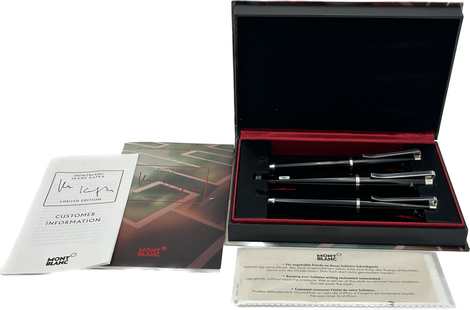Montblanc collection grand écrivain Set «Franz Kafka» stylo plume, stylo bille, porte mine