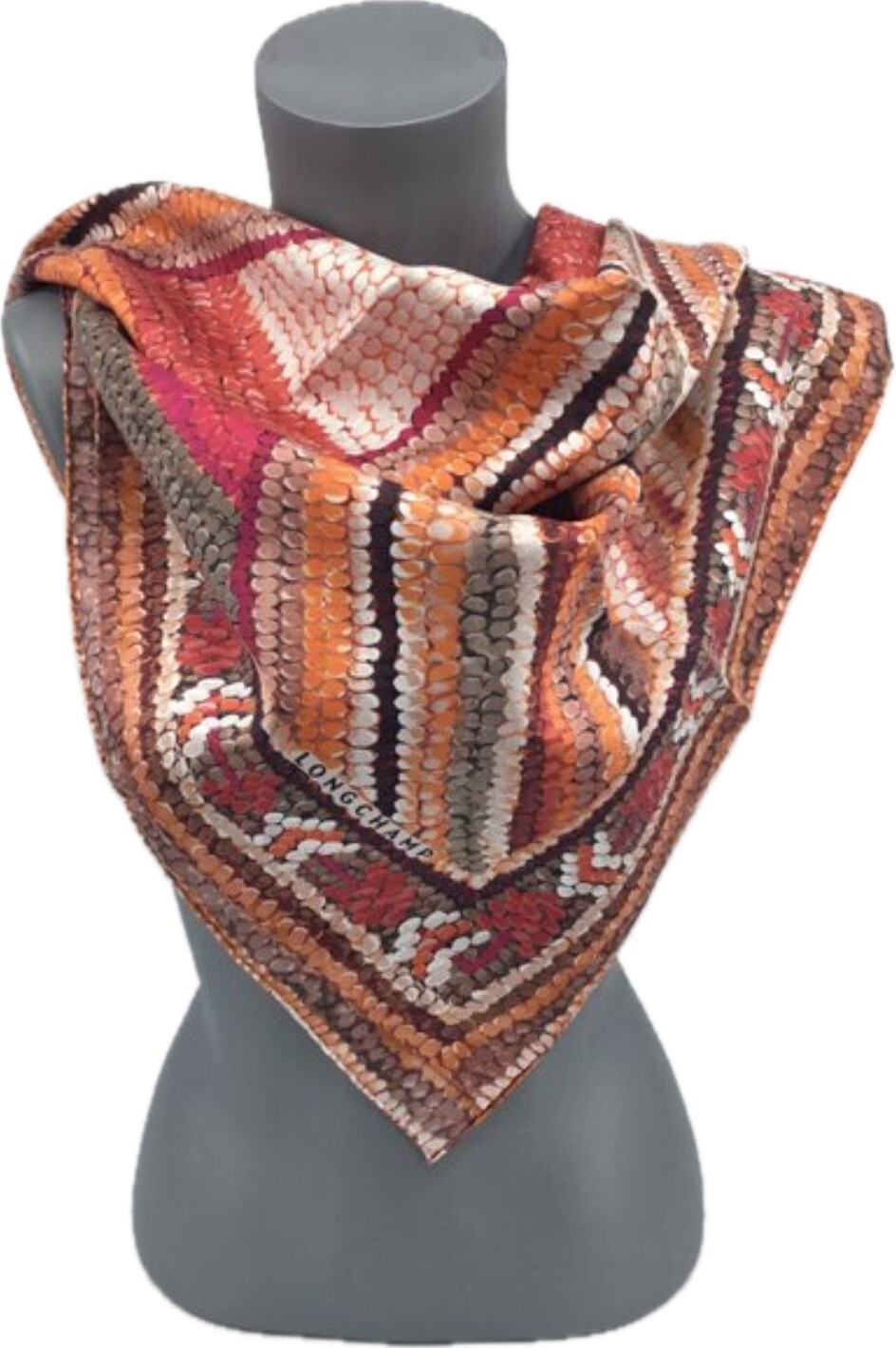 Longchamp écharpe en soie 89x87