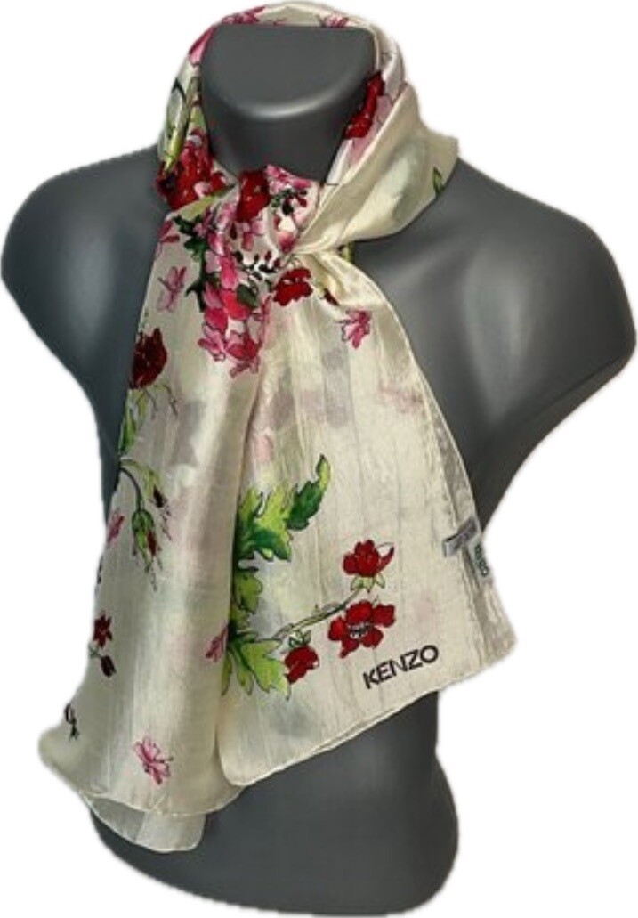 Kenzo écharpe en soie 43x160