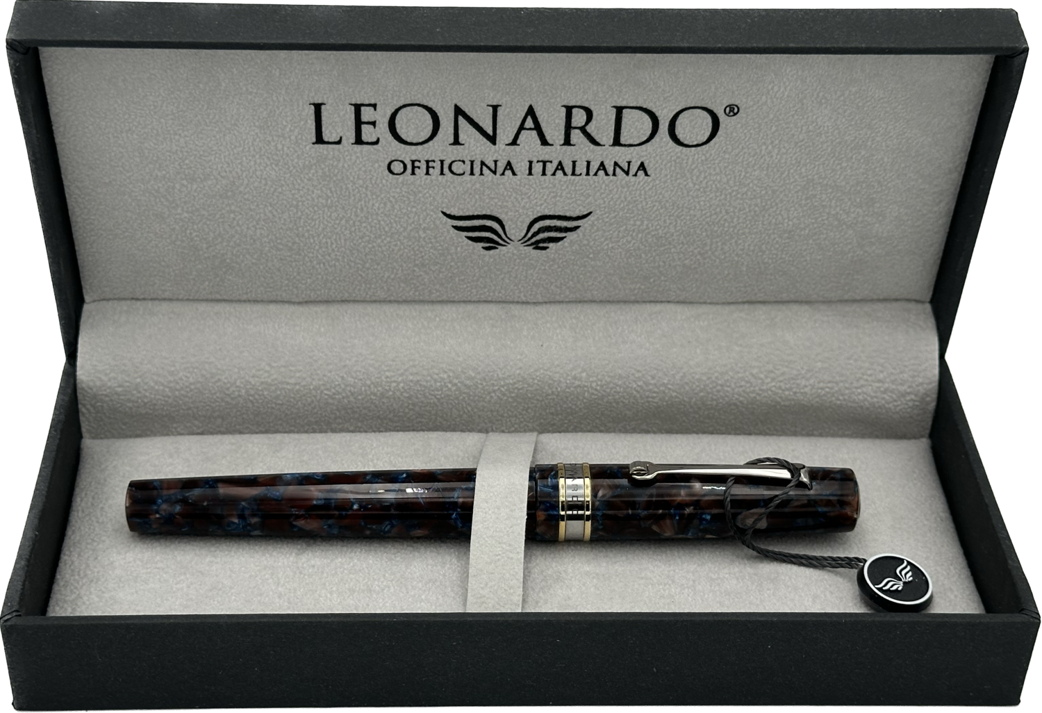 Leonardo la piccolina marone blu stylo plume