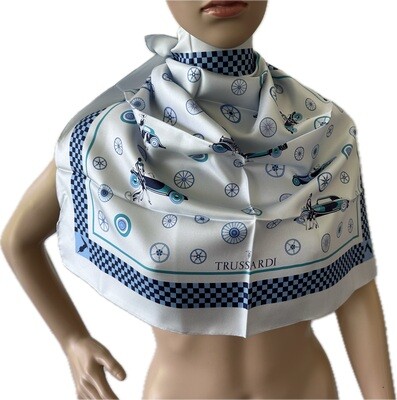 Trussardi gavroche en twill de soie et coton 58x59