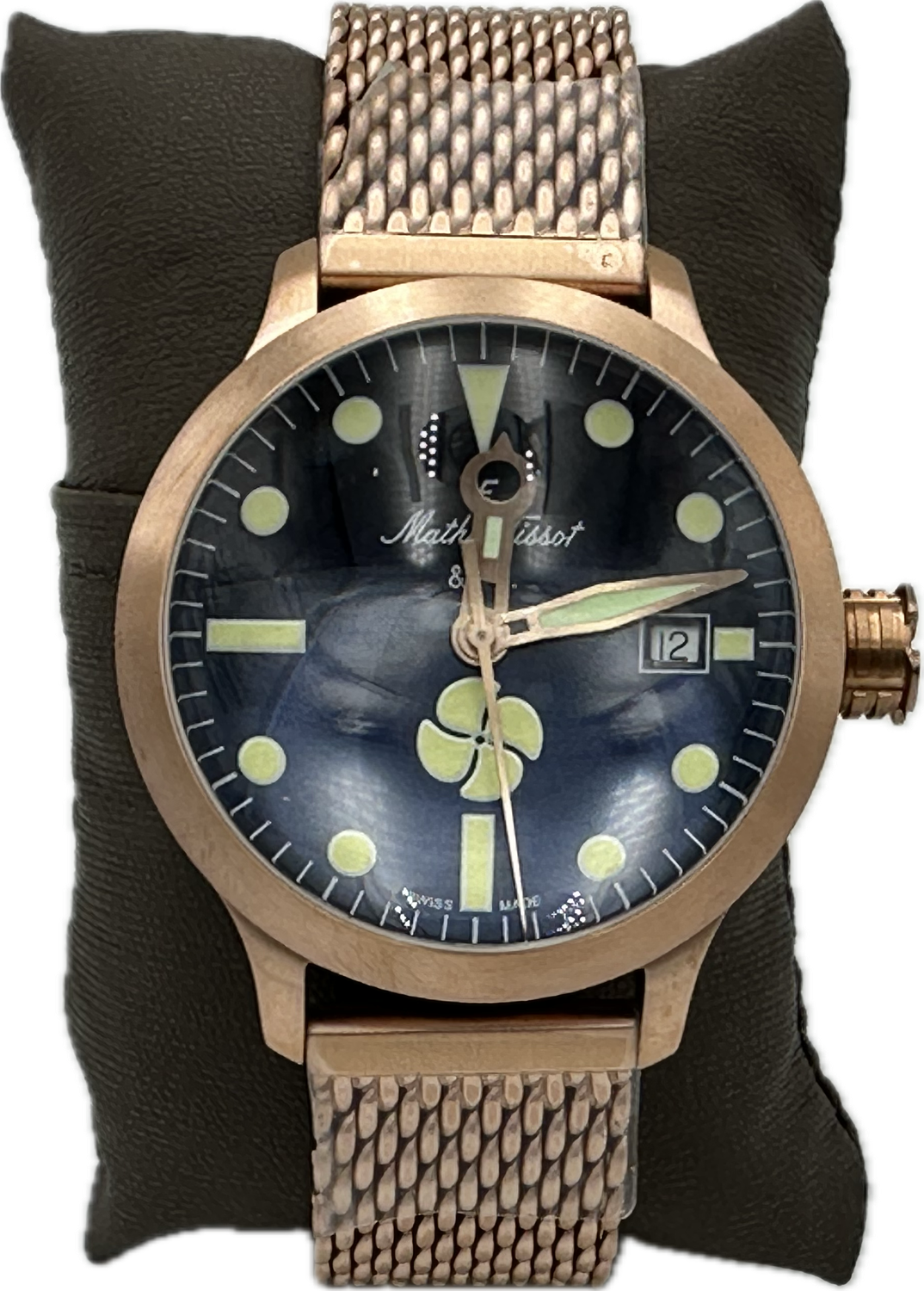 Mathey Tissot montre automatique Elica doré et bleu