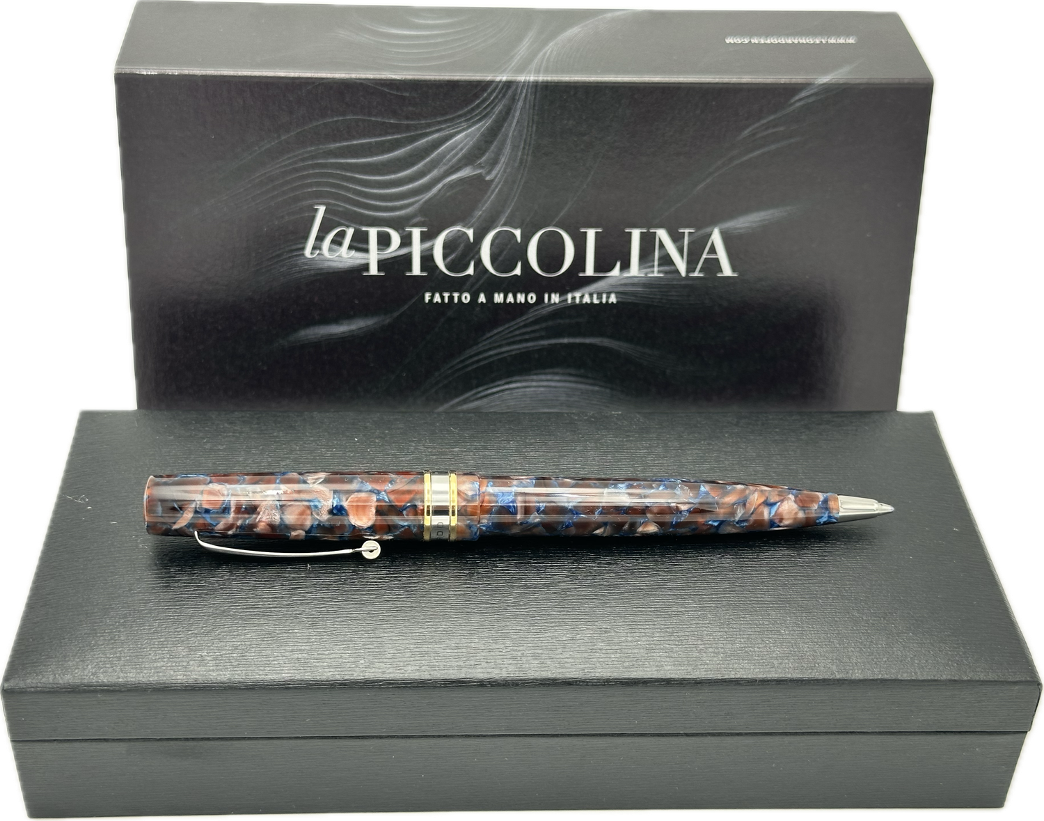 Leonardo la « piccolina » marrone blu  stylo bille