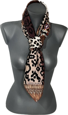 Longchamp écharpe en soie 89x87
