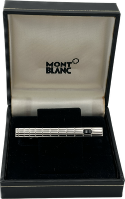 Montblanc pince à cravate Bohème square guilloche platinum Plated black stone