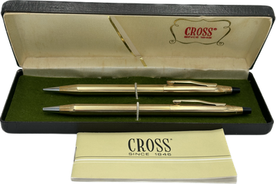 Cross parure Century Classique stylo bille et porte-mine plaqué 10kt