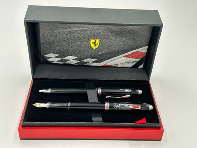 Coffret "Ferrari" Cross Townsend Noir - Stylo plume or 18k + stylo bille