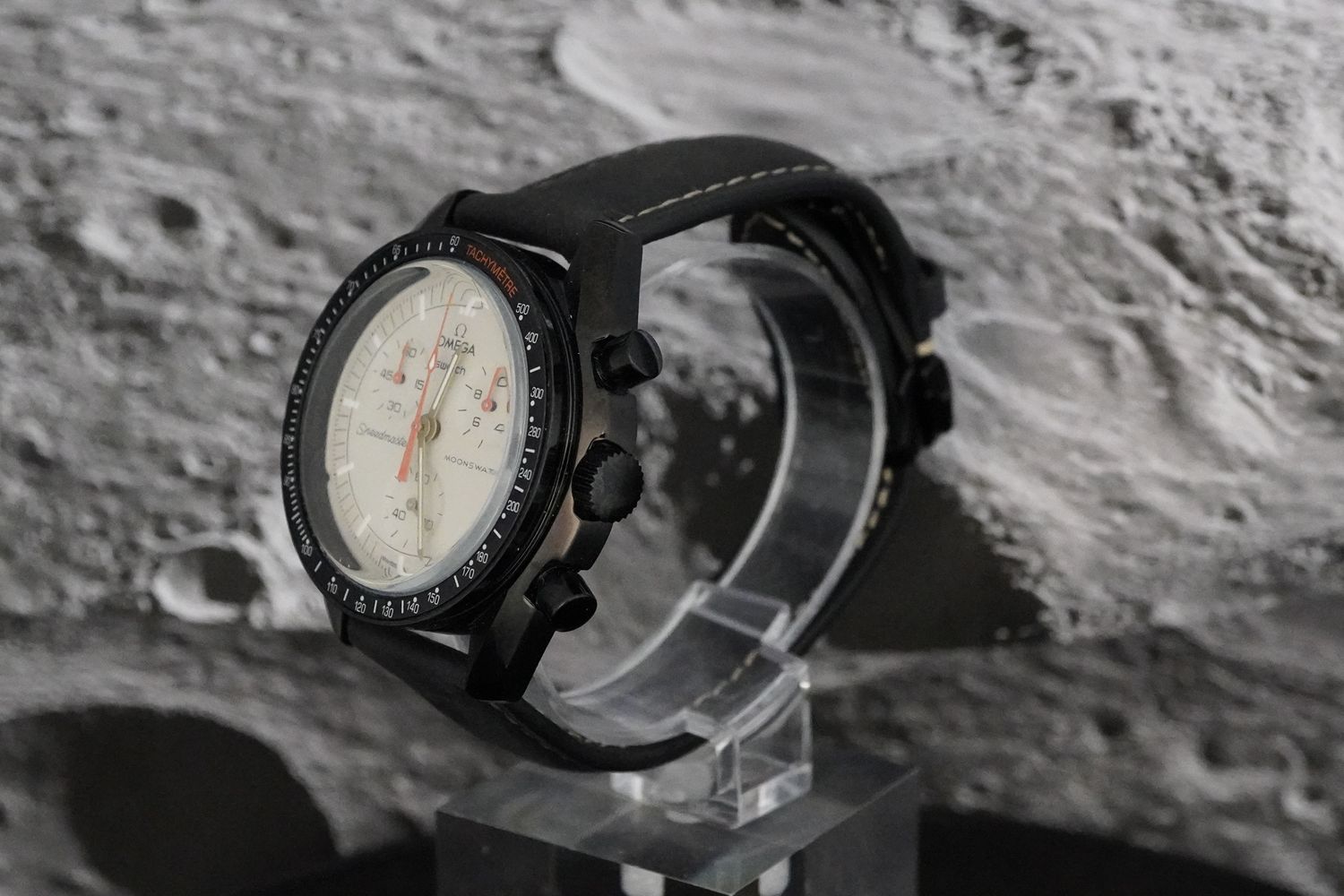 Jupiter Black SS with Leather Strap