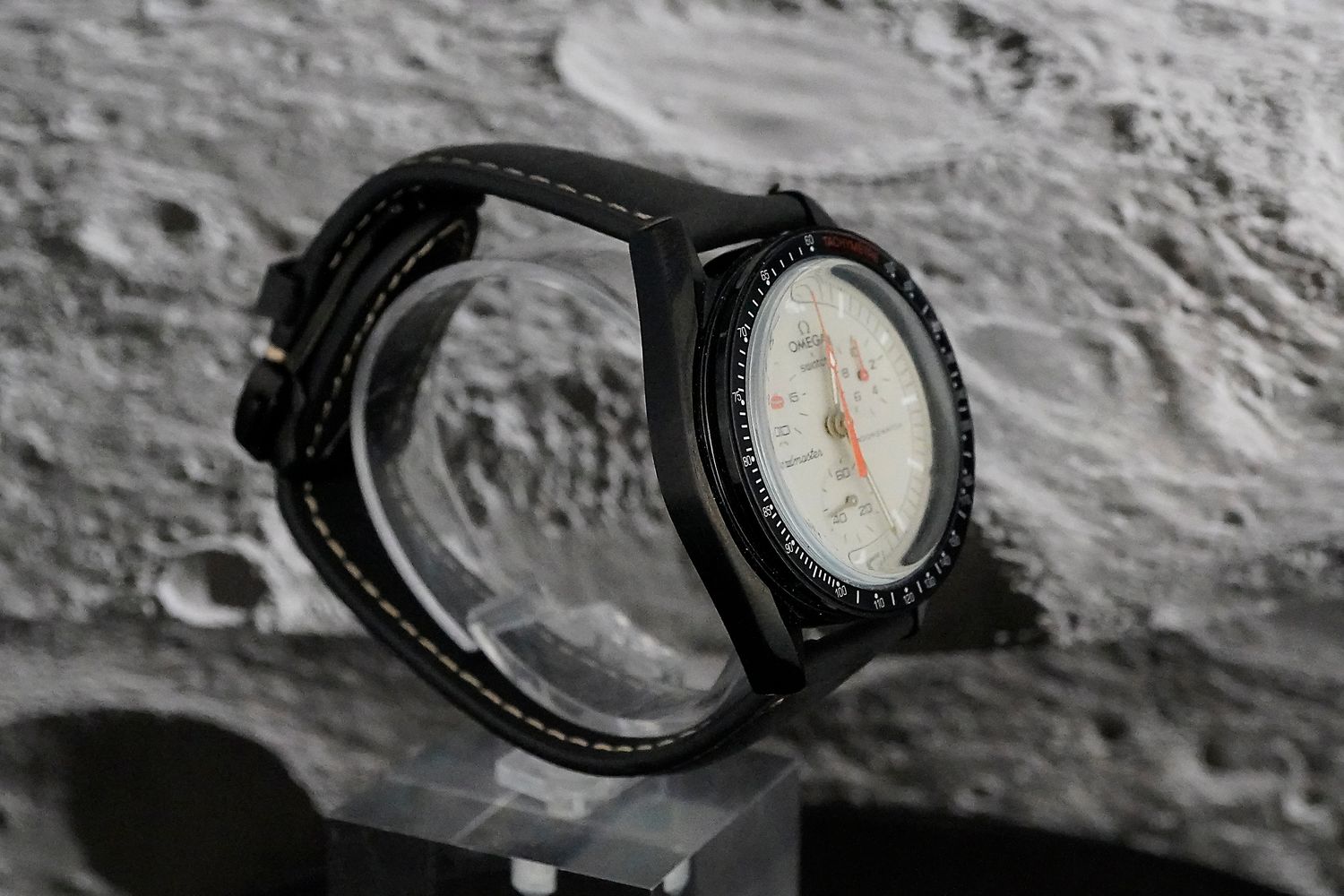Jupiter Black SS with Leather Strap