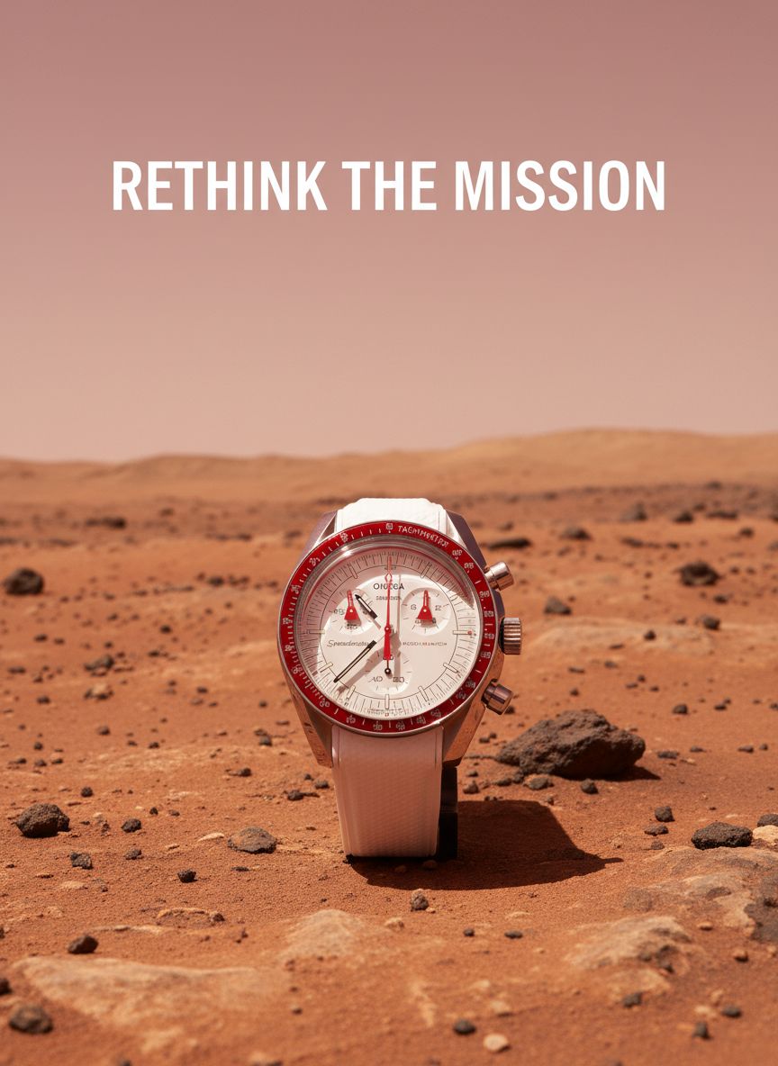 Mars SS with White Silicone Strap