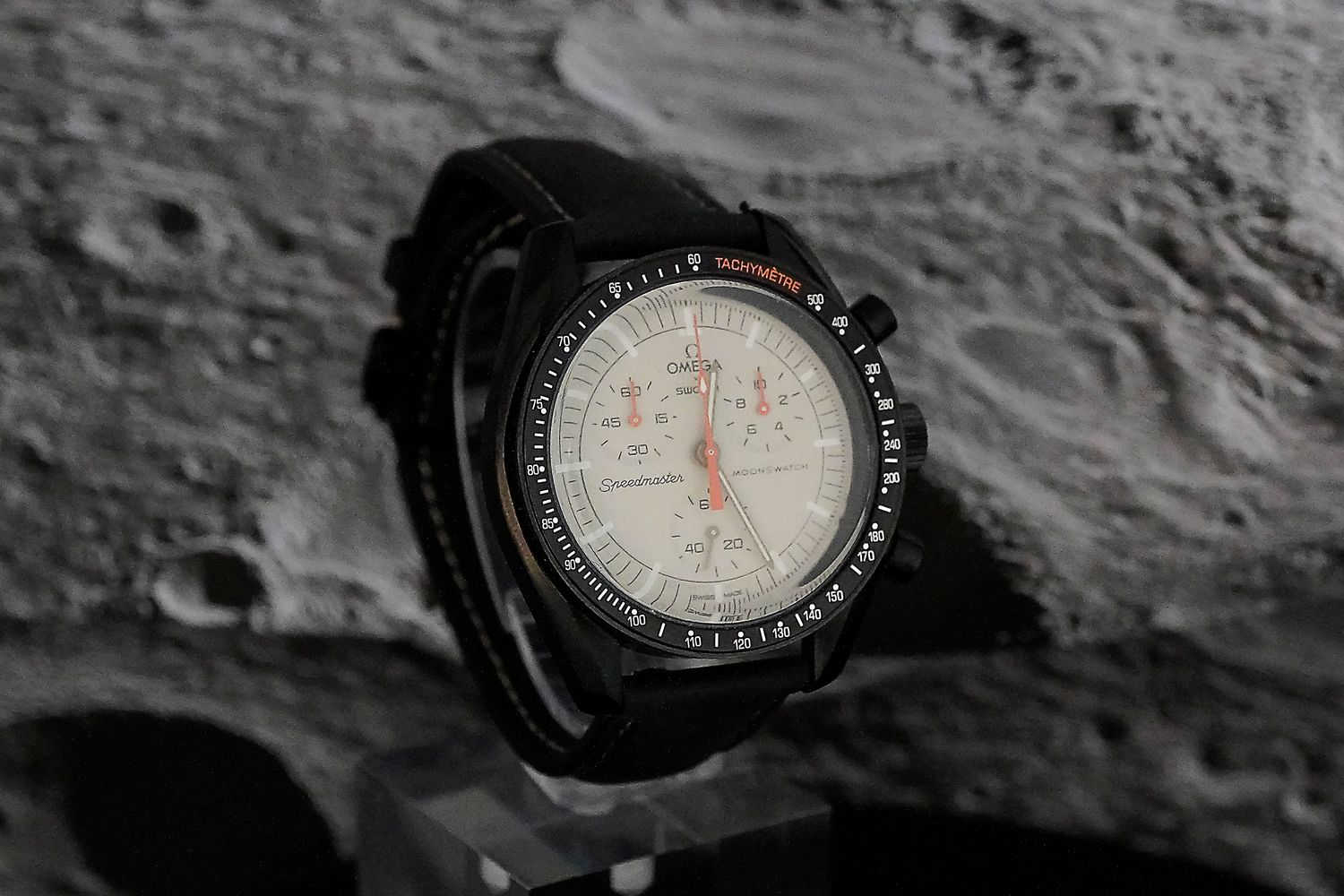 Jupiter Black SS with Leather Strap