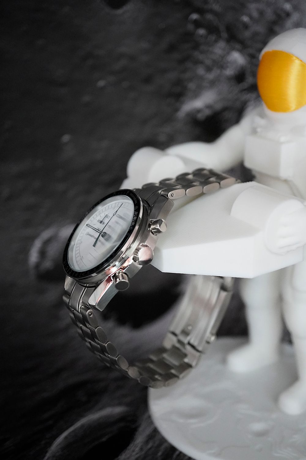MoonPhase Snoopy SS with SS Bracelet Engrave "S" Crown