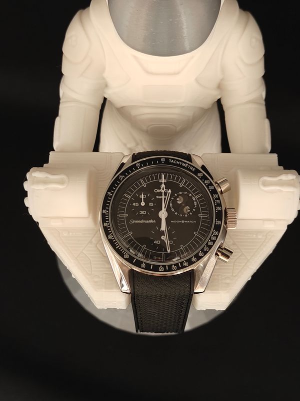 MoonPhase Snoopy SS - Black Silicone Strap