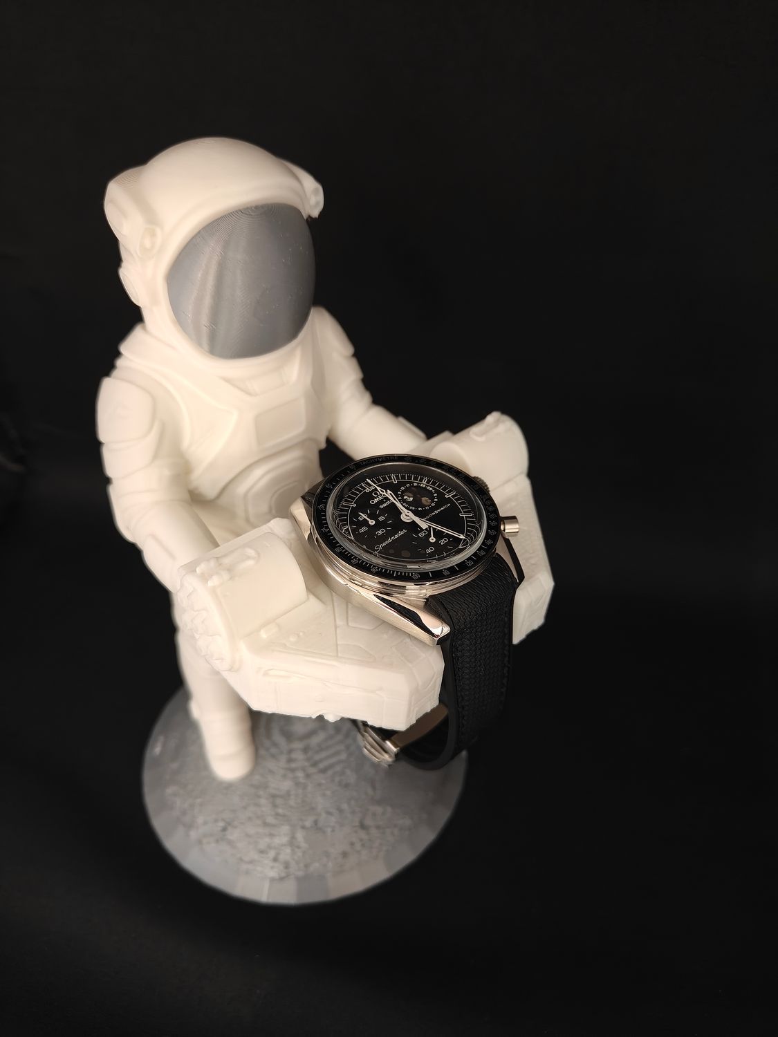 MoonPhase Snoopy SS - Black Silicone Strap