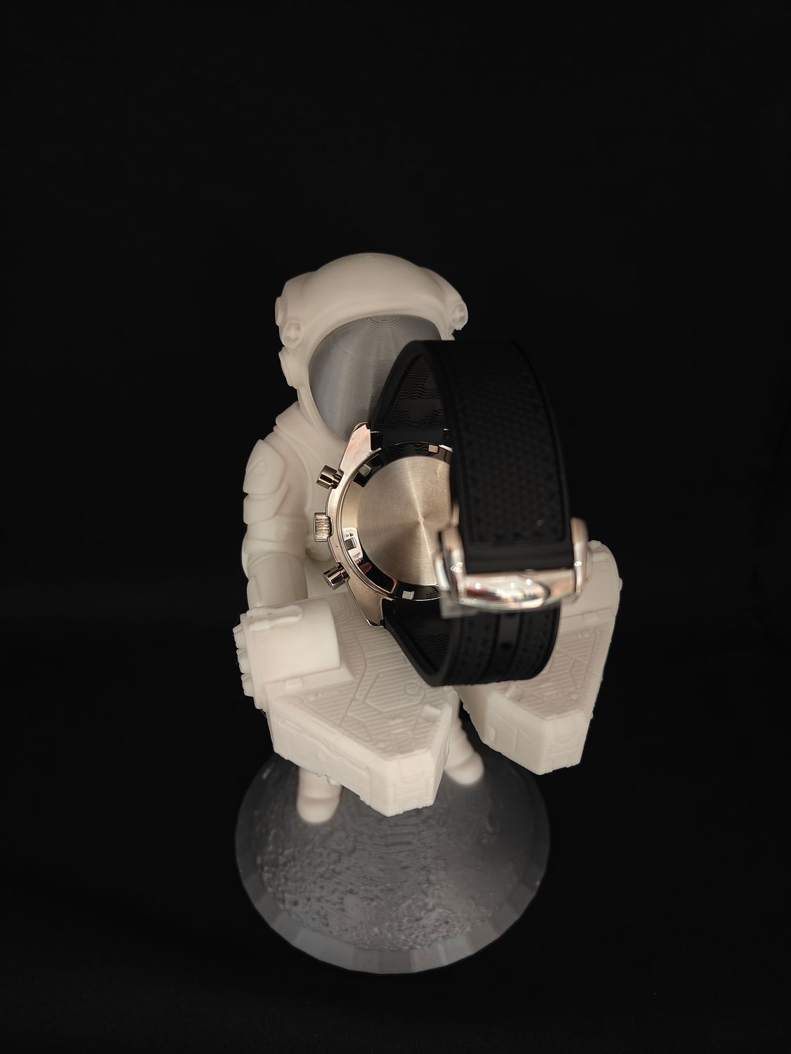 MoonPhase Snoopy SS - Black Silicone Strap