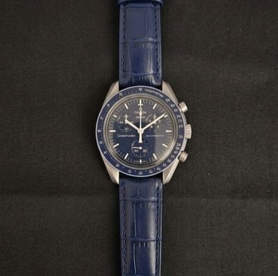 Blue Leather Strap with Folding Clasp (Special order)