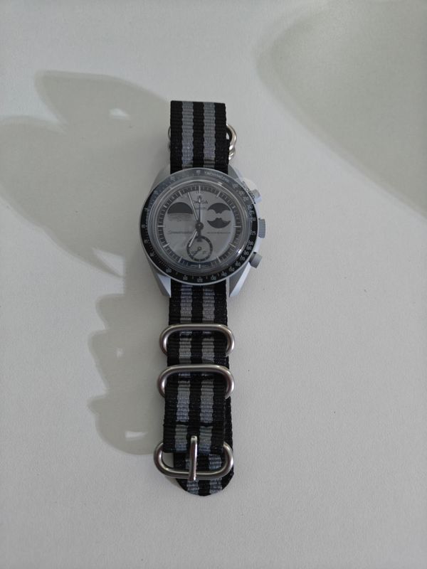 Black - Grey  Fabric NATO Strap