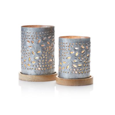 Rustic Vine Iron Lantern - Set of 2