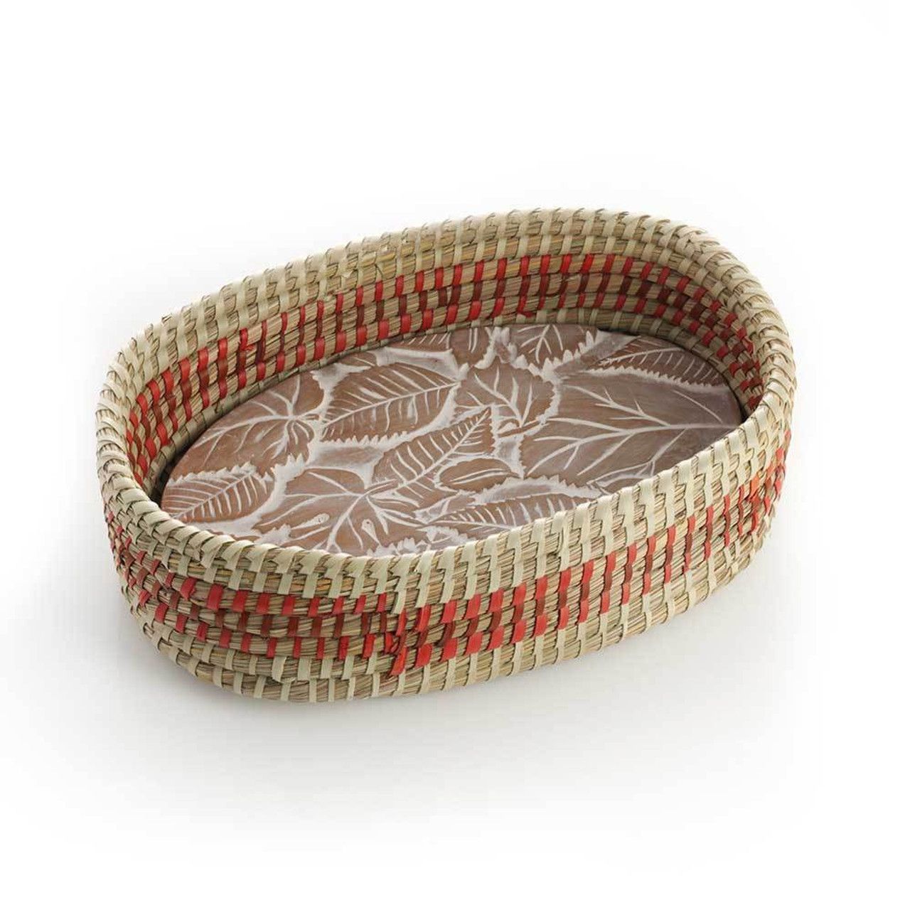 Forest Leaves Breadwarmer in Orange Detail Basket